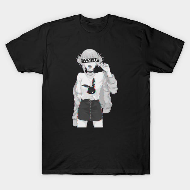 BnH Academia Himiko Toga Glitch Waifu T-Shirt by cocorf